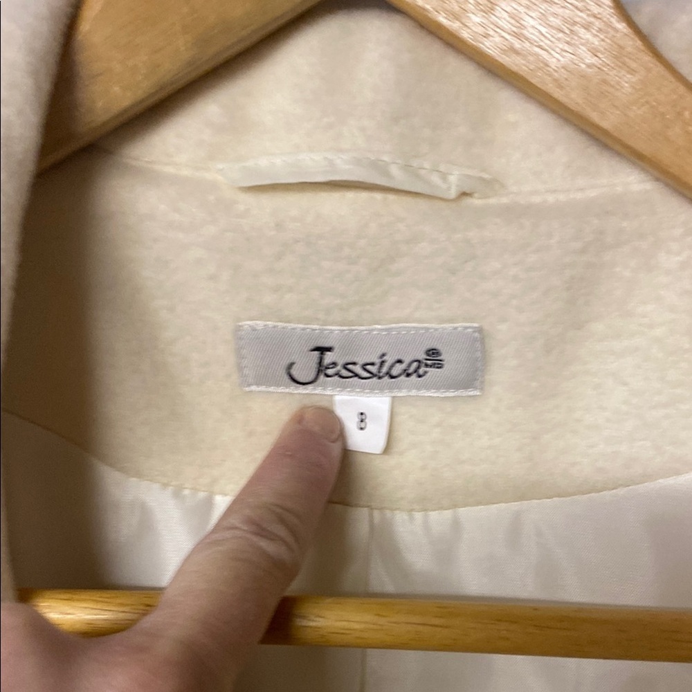 JESSICA Vintage Elegant Wool Blend Cream Women's Coat - Picture 8 of 16